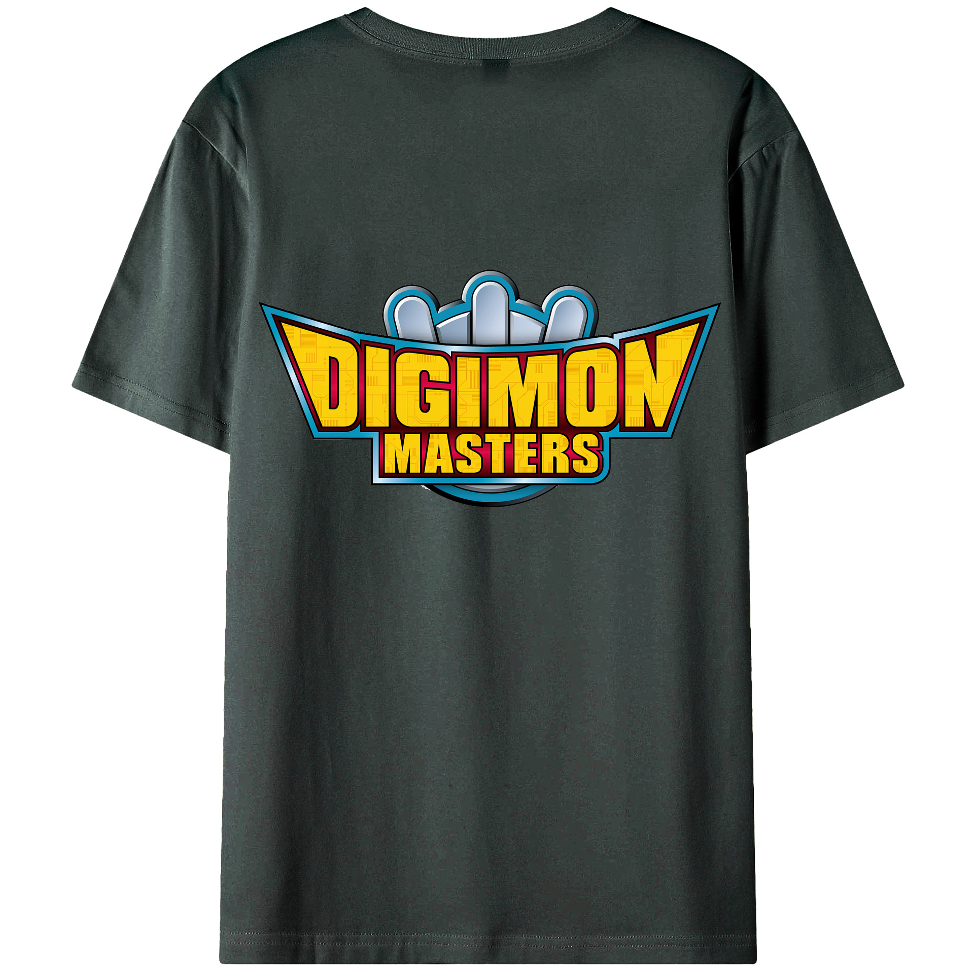 （画像用） Digimon デジタルモンスター/デジモン 綿100％ メンズ半袖Tシャツ（バックプリント） 通気性